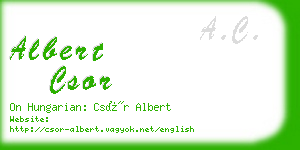 albert csor business card